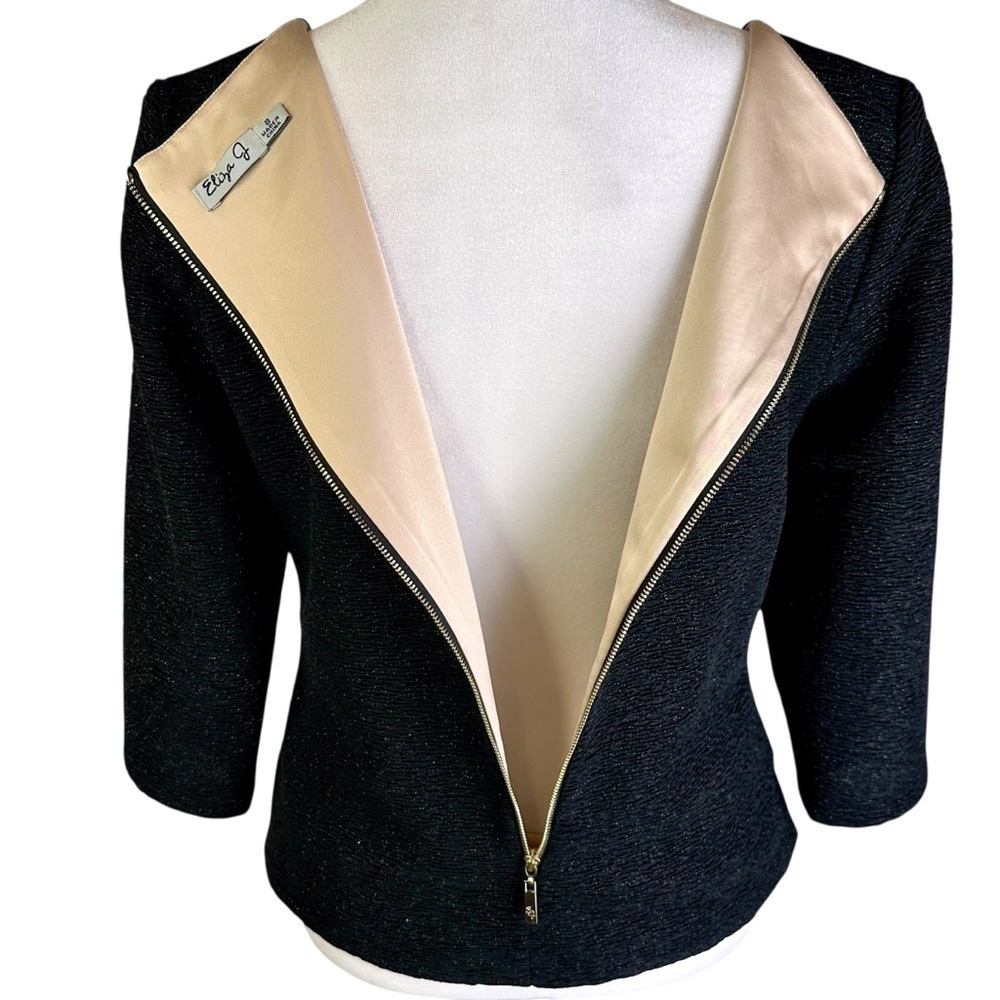 Eliza J Bejeweled Top with 3/4 Sleeves Size 8 - Picture 6 of 11